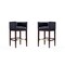 Manhattan Comfort Kingsley Barstool in Black and Dark Walnut, PK2 2-BS012-BK - alternate 1